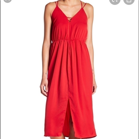 Few Moda Pricilla Strappy Red Slip Dress S NWT - Picture 1 of 9
